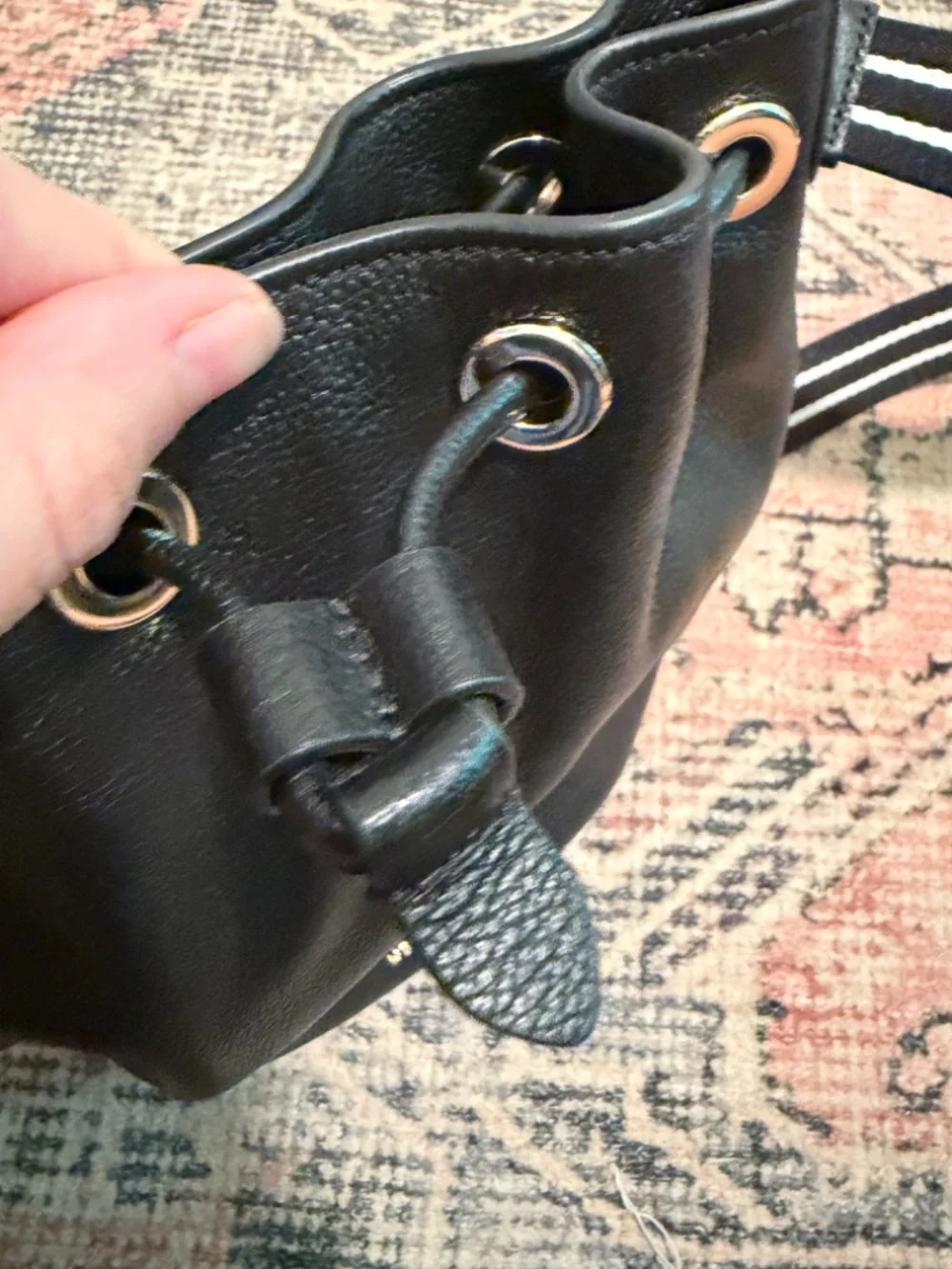 Kate Spade Rosie Mini Bucket Bag Black Leather Purse KC740 Retail $359